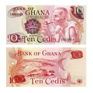 Banknot Ghana 10 Cedis 1978 r. UNC