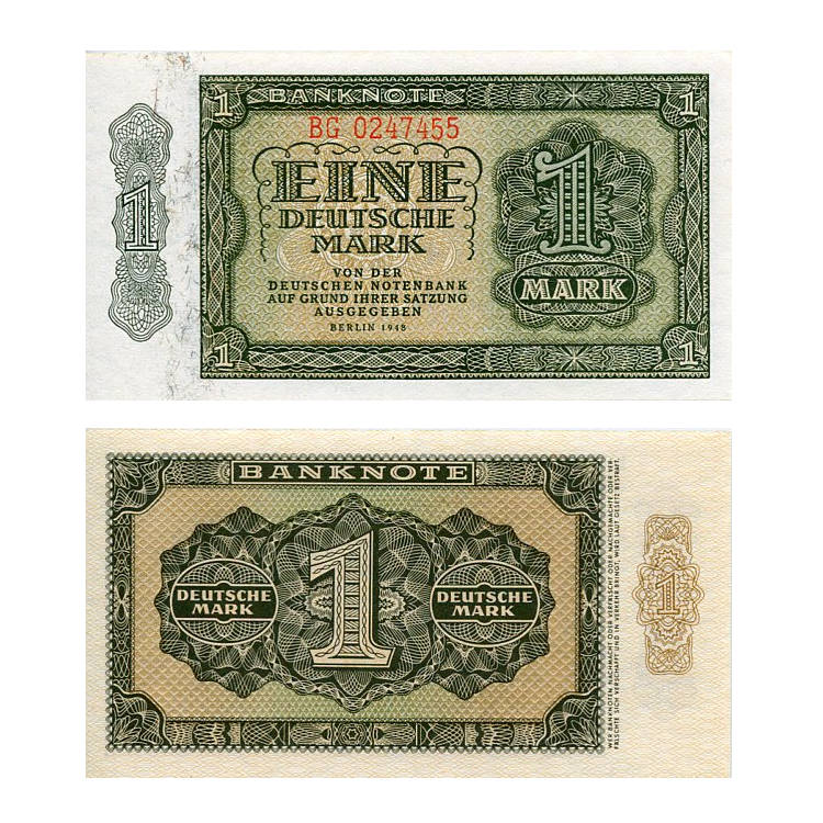 Banknot Niemcy NRD 1 Mark 1948 r. UNC