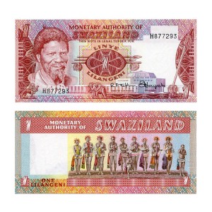 Banknot Suazi Swaziland 1 Lilangeni 1974 r. UNC