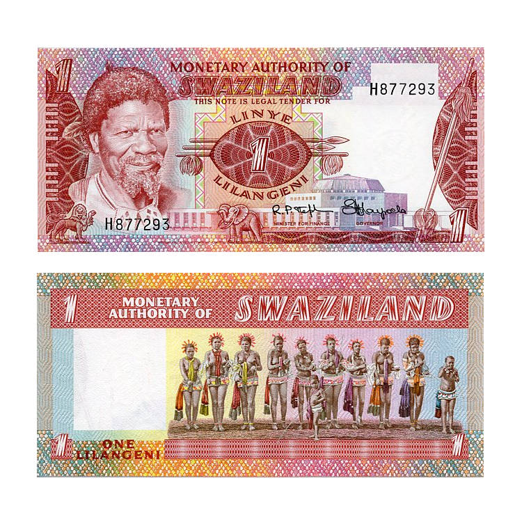 Banknot Suazi Swaziland 1 Lilangeni 1974 r. UNC