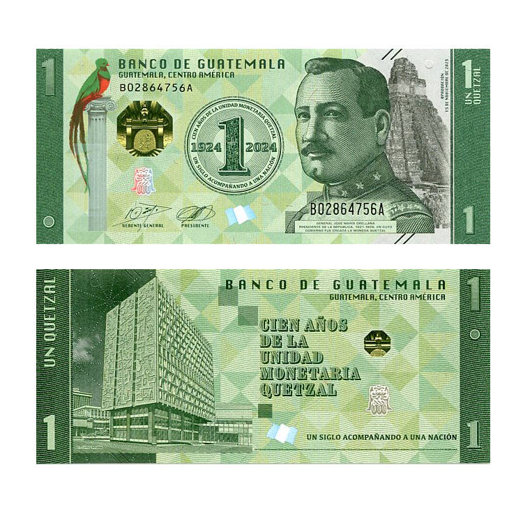 Banknot Gwatemala 1 Quetzal 2023 r. UNC