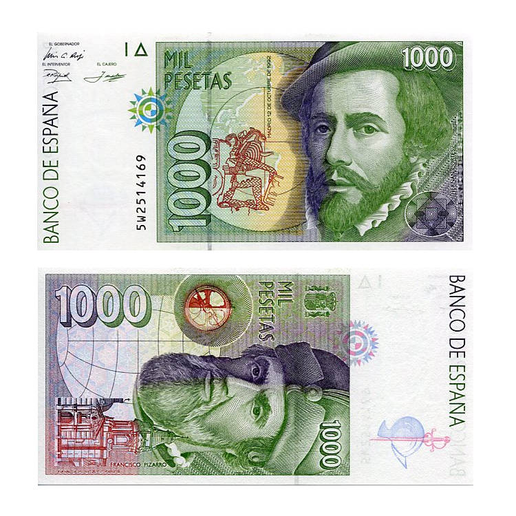 Banknot Hiszpania 1000 Pesetas 1992 r. UNC