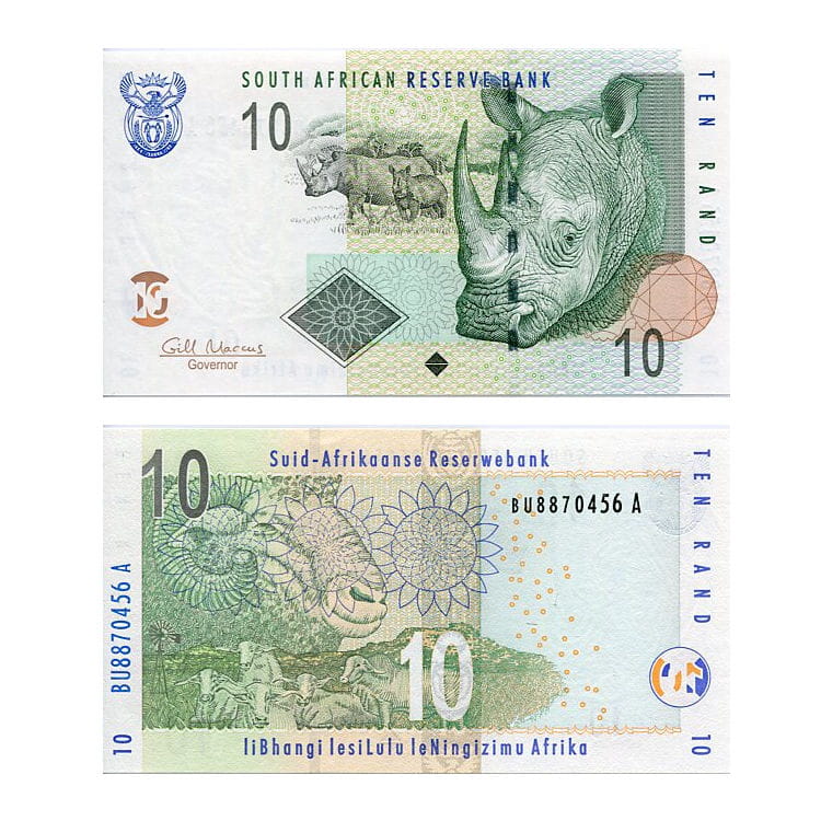 Banknot RPA Republika Południowej Afryki 10 Rand 2009 r. UNC