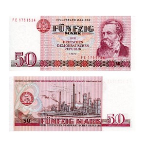 Banknot Niemcy NRD 50 Mark 1971 r. UNC