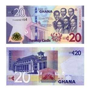Banknot Ghana 20 Cedi 2022 r. UNC