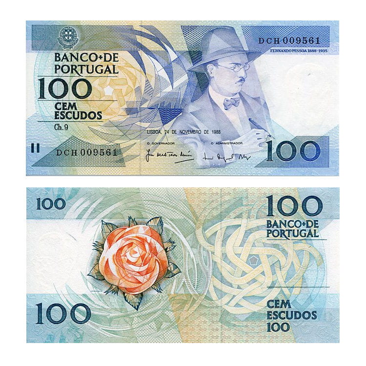 Banknot Portugalia 100 Escudos 1988 r. UNC