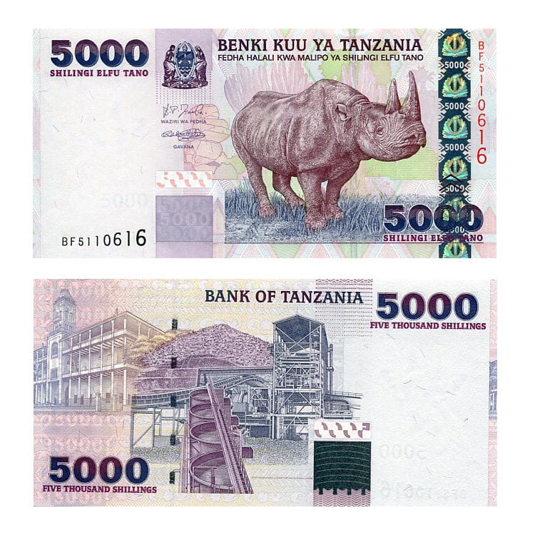 Banknot Tanzania 5000 Shillings 2003 r. UNC