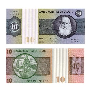 Banknot Brazylia 10 Cruzeiros 1980 r. UNC
