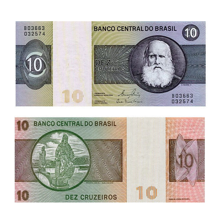 Banknot Brazylia 10 Cruzeiros 1980 r. UNC