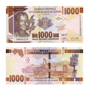 Banknot Gwinea 1000 Francs 2017 r. UNC