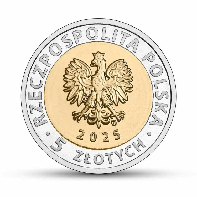 Moneta 5 zł Odkryj Polskę 2025 r. Ratusz w Brzegu CnDukat