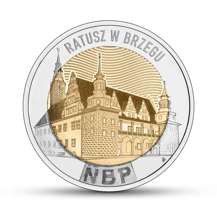 Moneta 5 zł Odkryj Polskę 2025 r. Ratusz w Brzegu