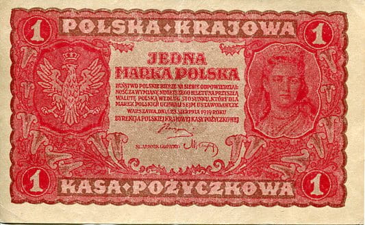 Banknot Polska 1 Marka Polska 1919 r. GS
