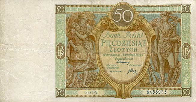 Banknot Polska 50 Złotych 1929 r. DV
