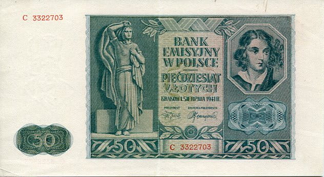 Banknot Polska 50 Złotych 1941 r. C