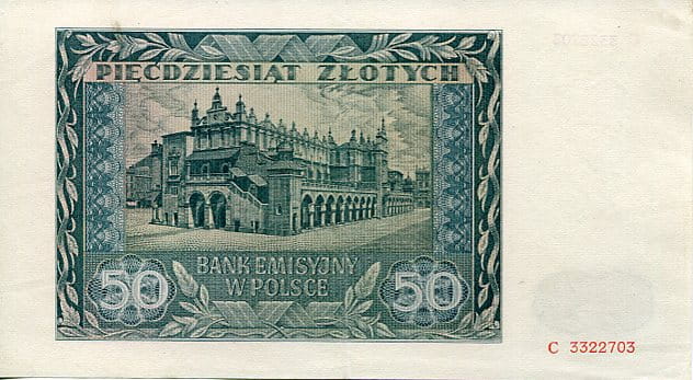 Banknot Polska 50 Złotych 1941 r.