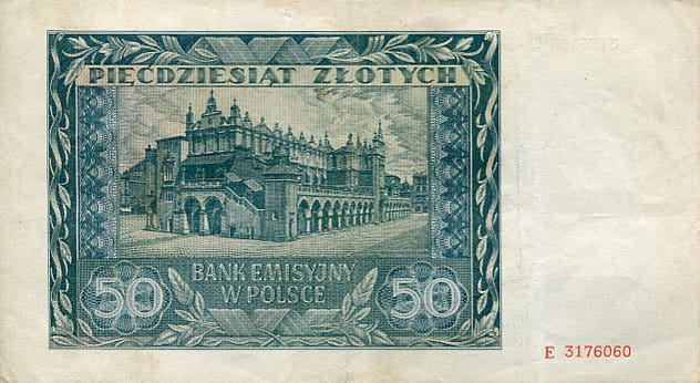 Banknot Polska 50 Złotych 1941 r.