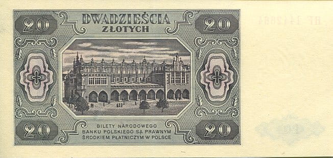 Banknot Polska 20 Złotych 1948 r.