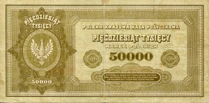 Banknot 50 000 Marek Polskich 1922 r.