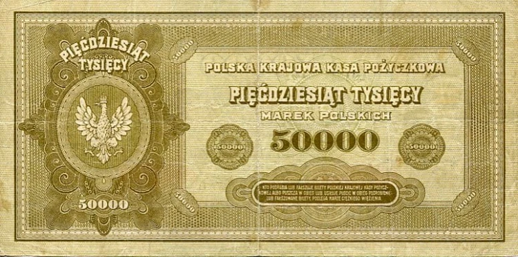 Banknot 50 000 Marek Polskich 1922 r.