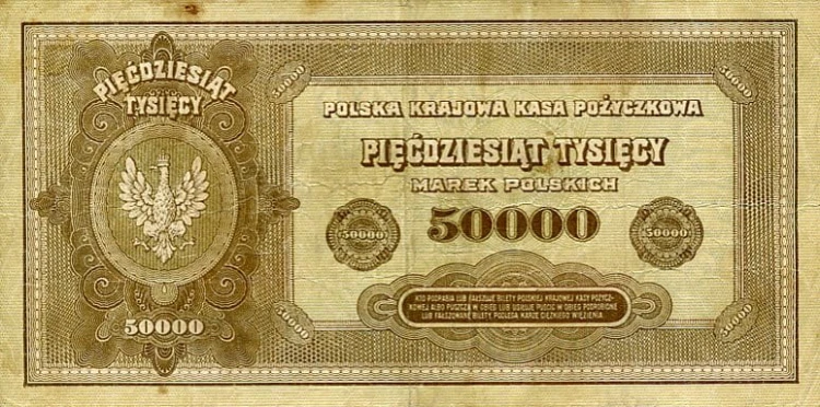 Banknot 50 000 Marek Polskich 1922 r.
