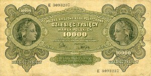 Banknot Polska 10 000 Marek Polskich 1922 r. E