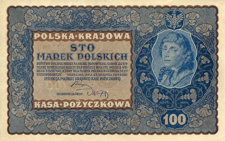 Banknot 100 Marek Polskich 1919 r. Y