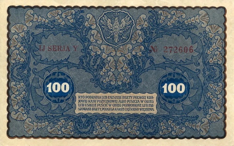 Banknot 100 Marek Polskich 1919 r.
