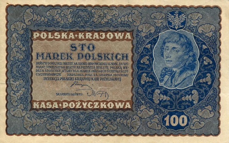 Banknot 100 Marek Polskich 1919 r. D