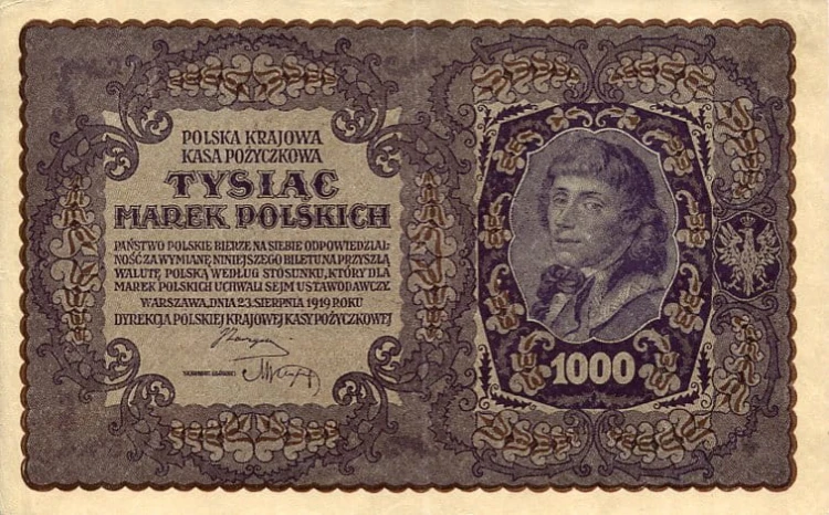 Banknot Polska 1000 Marek Polskich 1919 r. O