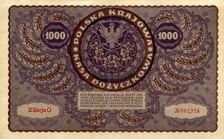 Banknot Polska 1000 Marek Polskich 1919 r.