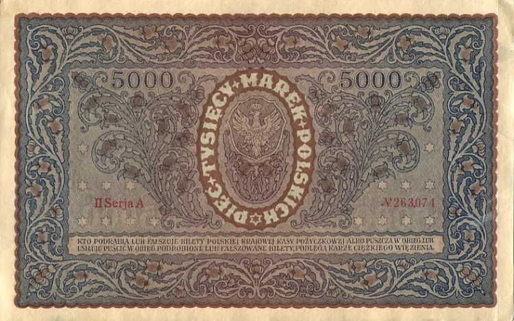 Banknot Polska 5000 Marek Polskich 1920 r.