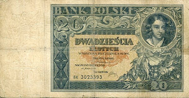 Banknot Polska 20 Złotych 1931 r. BK