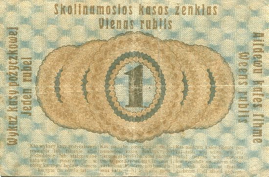 Banknot 1 Rubel 1916 r. Poznań ( Okupacja Niemiecka )