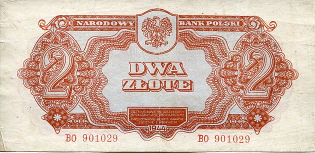 Banknot Polska 2 Złote 1944 r. BO