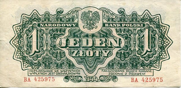 Banknot Polska 1 Złoty 1944 r. BA