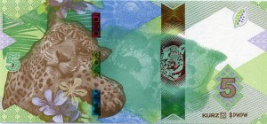 Banknot testowy PWPW Uniwersal 5 Przednia strona