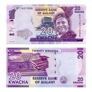 Banknot Malawi 20 Kwacha 2019 r. UNC