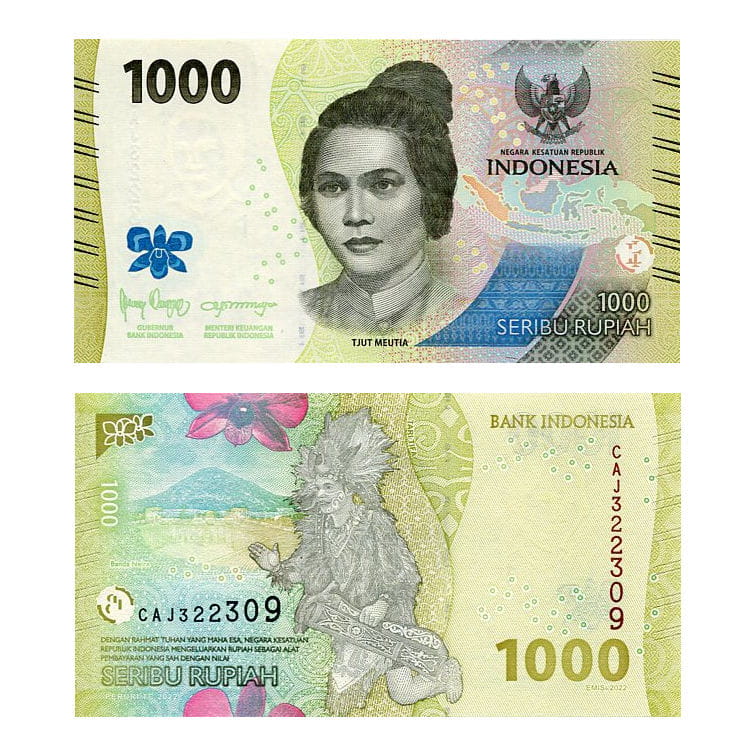 Banknot Indonezja 1000 Rupiah 2022 r. UNC
