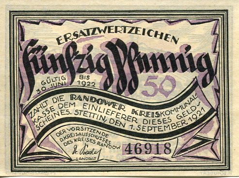 Notgeld 50 Pfennig Szczecin Stettin 1921 r.