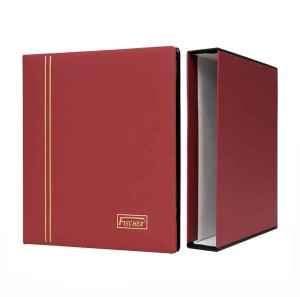 Klaser Fischer Optimum VB8 na karty telefoniczne + futerał Premium Bordowy