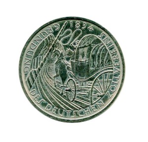 Niemcy 5 Marek 1984 r. 150-lecie Niemieckiego Związku Celnego