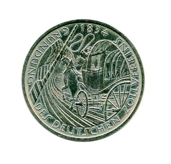 Niemcy 5 Marek 1984 r. 150-lecie Niemieckiego Związku Celnego