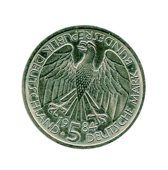 Moneta Niemcy 5 Marek 1984 r. 150-lecie Niemieckiego Związku Celnego