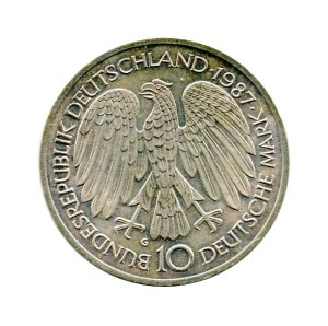 Moneta Niemcy 10 Marek 1987 r. Podpisanie Traktatów Rzymskich