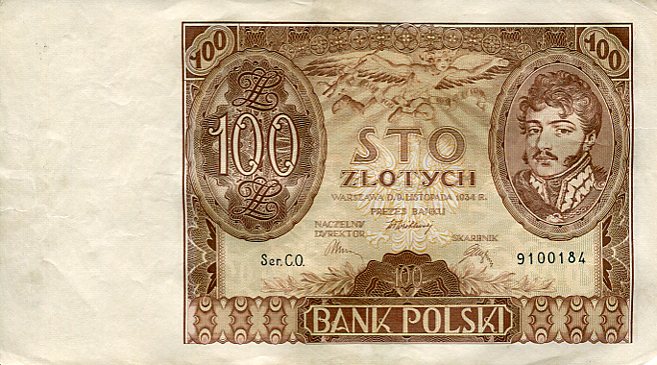 Banknot Polska 100 Złotych 1934 r. C.O.