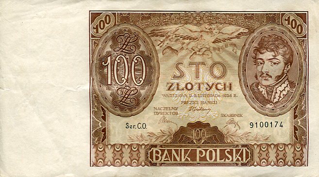 Banknot Polska 100 Złotych 1934 r. C.O.