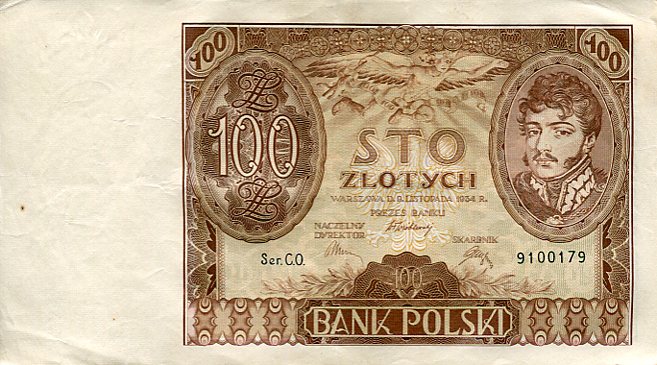 Banknot Polska 100 Złotych 1934 r. C.O.