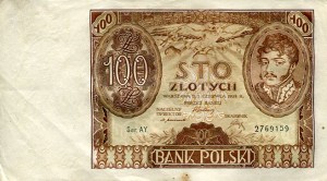 Banknot Polska 100 Złotych 1932 r. AY.
