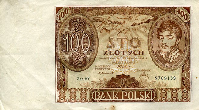 Banknot Polska 100 Złotych 1932 r. AY.